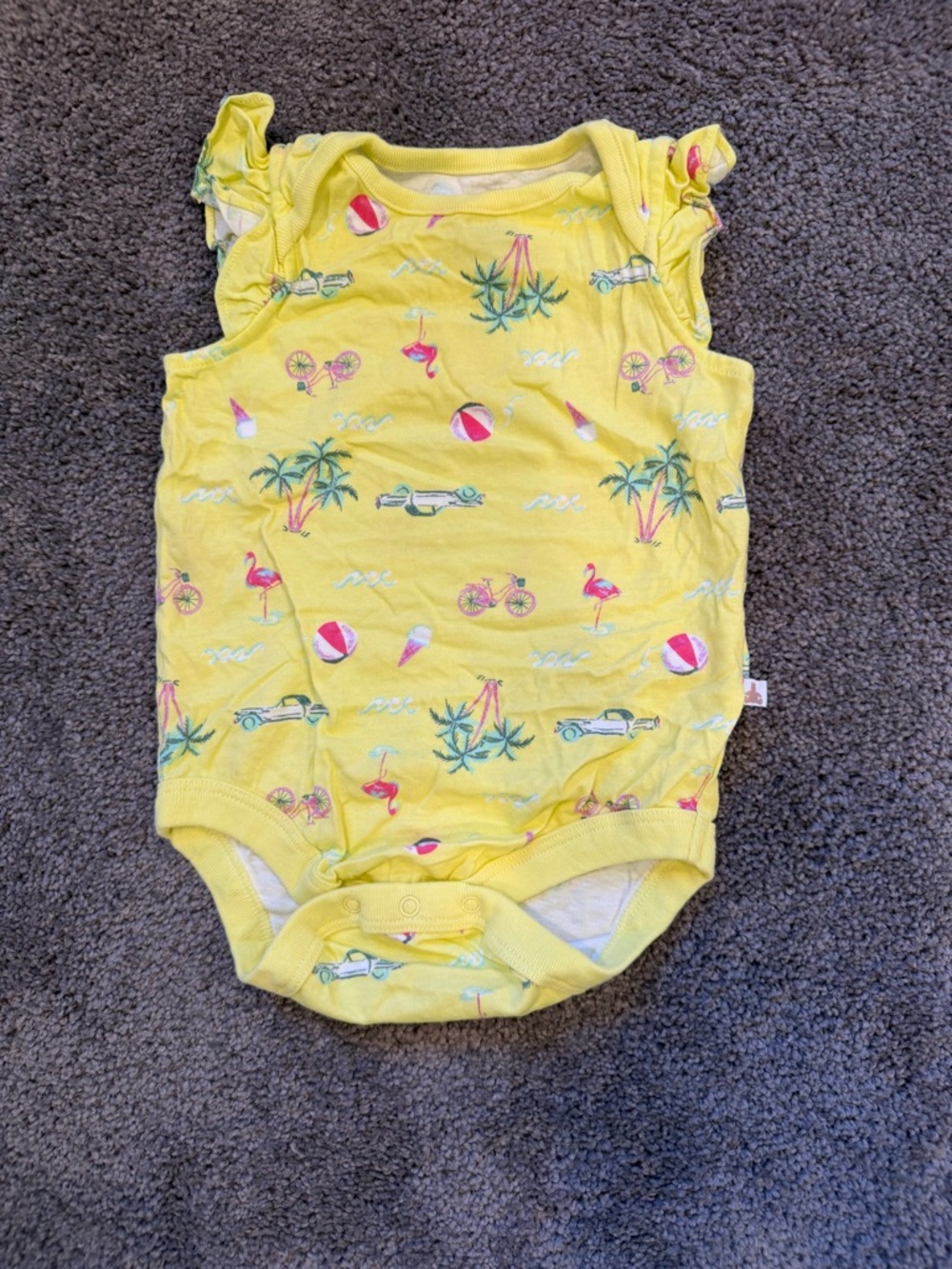 Yeezy Yellow Tropical Print Baby Bodysuit